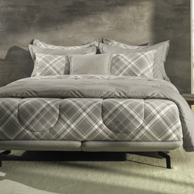 Kit Colcha Cobre-Leito Casal Karsten Saulo Dupla Face 100% Algodão 160 Fios c/ Porta Travesseiro (3 Peças)