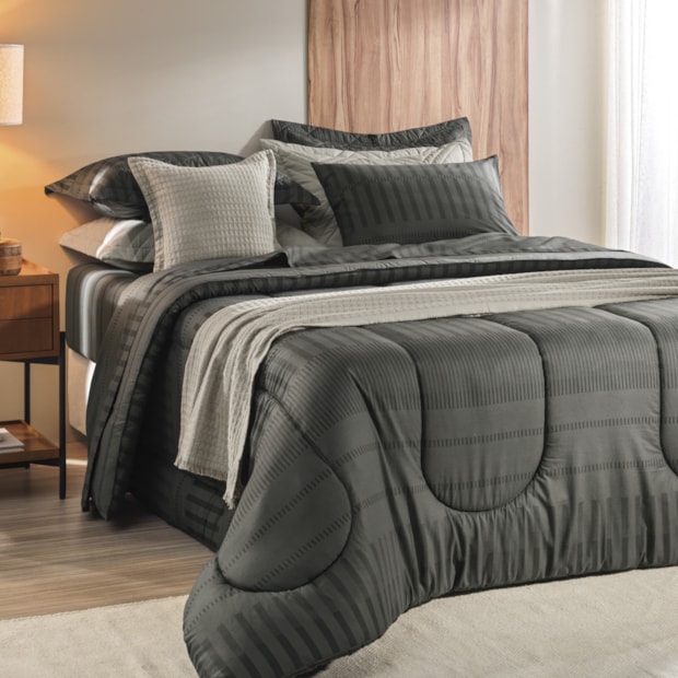 Kit Colcha Cobre-Leito Casal Karsten Tales Dupla Face 100% Algodão 160 Fios c/ Porta Travesseiro (3 Peças)