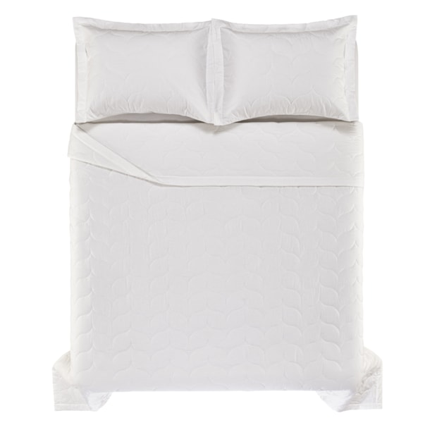 Kit Colcha Cobre-Leito Casal Karsten Tom 100% Algodão Percal 200 Fios c/ Porta Travesseiro (3 Peças)