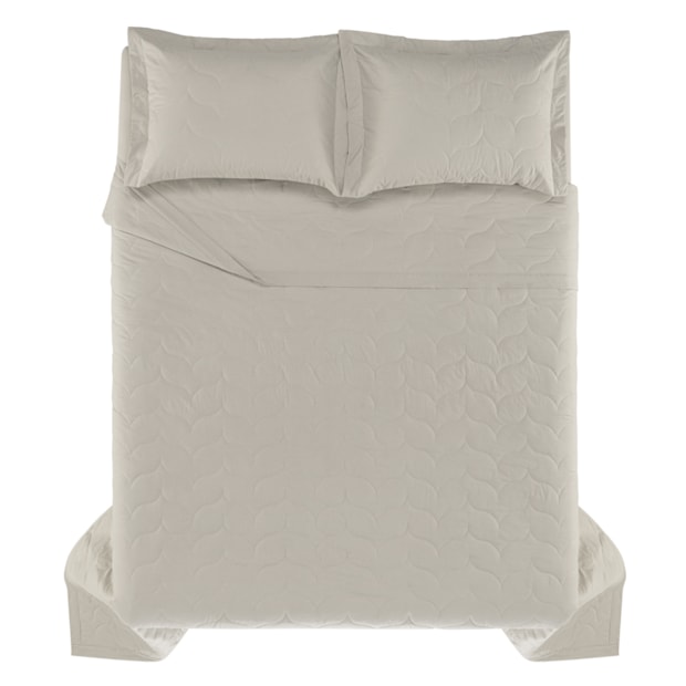 Kit Colcha Cobre-Leito Casal Karsten Tom 100% Algodão Percal 200 Fios c/ Porta Travesseiro (3 Peças)