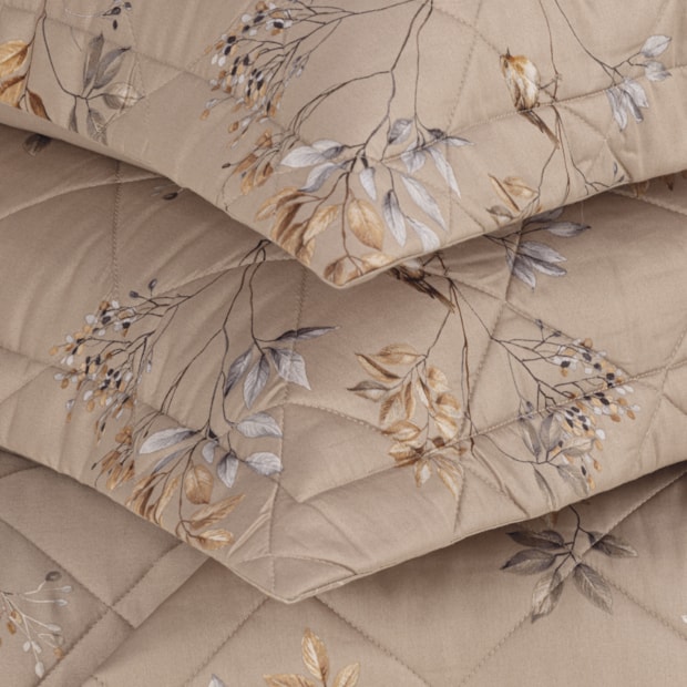 Kit Colcha Cobre-Leito Casal Trussardi Aloro 100% Algodão Cetim 200 Fios (3 Peças)