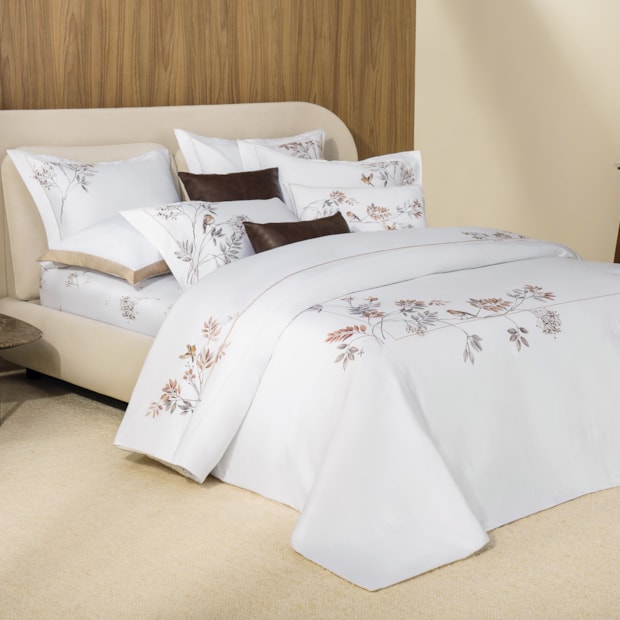 Kit Colcha Cobre-Leito Casal Trussardi Savello 100% Algodão Egípcio Cetim 300 Fios (3 Peças)