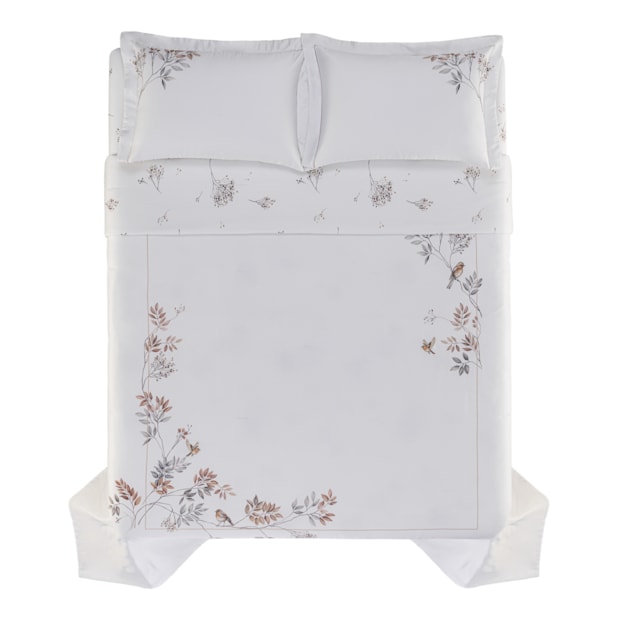 Kit Colcha Cobre-Leito Casal Trussardi Savello 100% Algodão Egípcio Cetim 300 Fios (3 Peças)