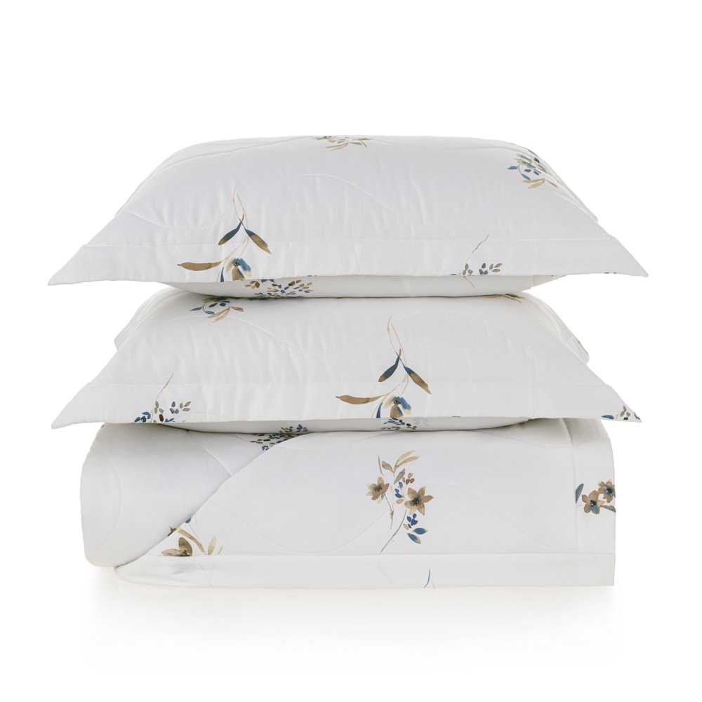 Kit Colcha Cobre-Leito Casal Trussardi Sciarra 100% Algodão Cetim 200 Fios (3 Peças)