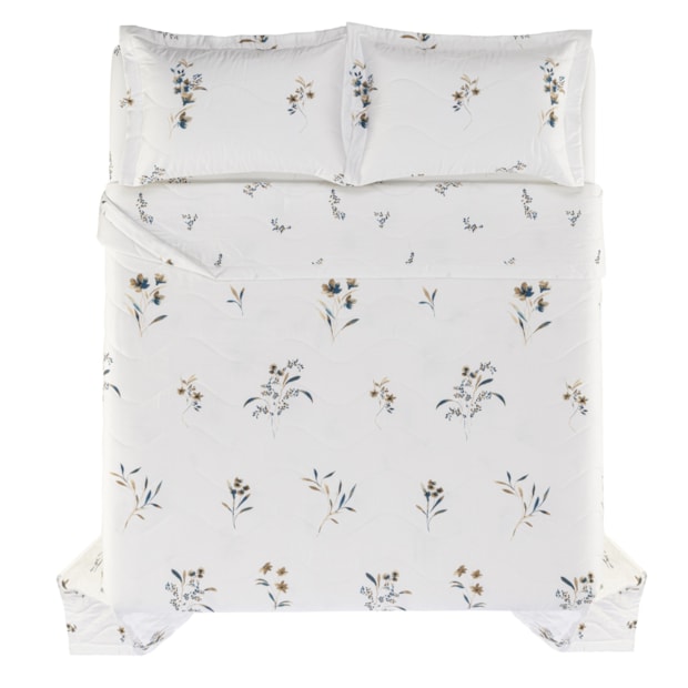 Kit Colcha Cobre-Leito Casal Trussardi Sciarra 100% Algodão Cetim 200 Fios (3 Peças)