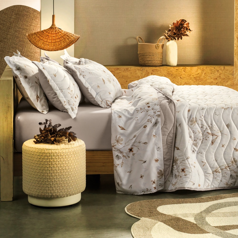 Kit Colcha Cobre-Leito King Size Altenburg Golden Dupla Face Toque Acetinado (3 Peças)