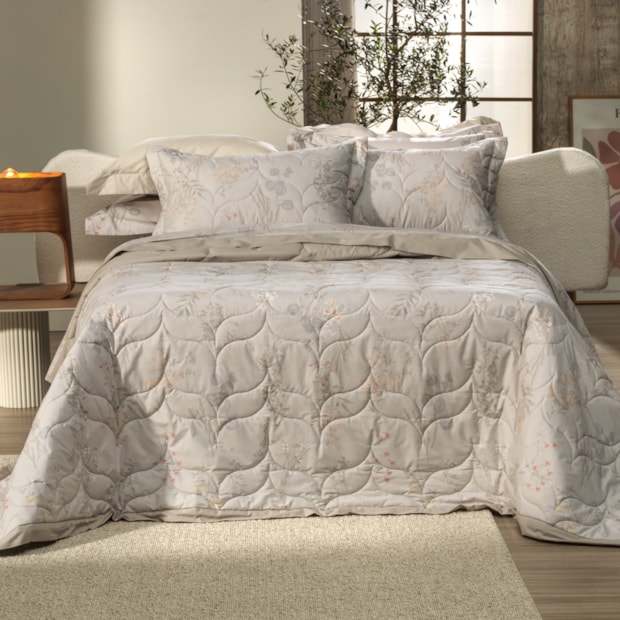 Kit Colcha Cobre-Leito King Size Altenburg Lux Chloe Dupla Face 100% Algodão Percal 200 Fios (3 Peças)