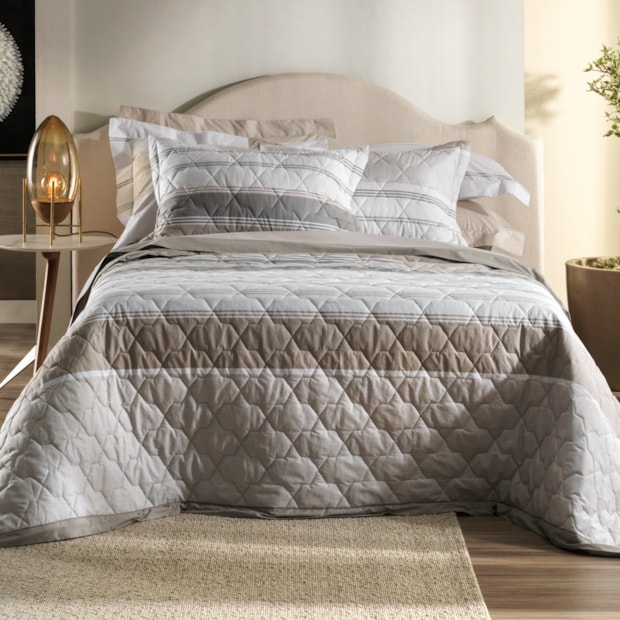 Kit Colcha Cobre-Leito King Size Altenburg Lux Riviera Dupla Face 100% Algodão Percal 200 Fios (3 Peças)