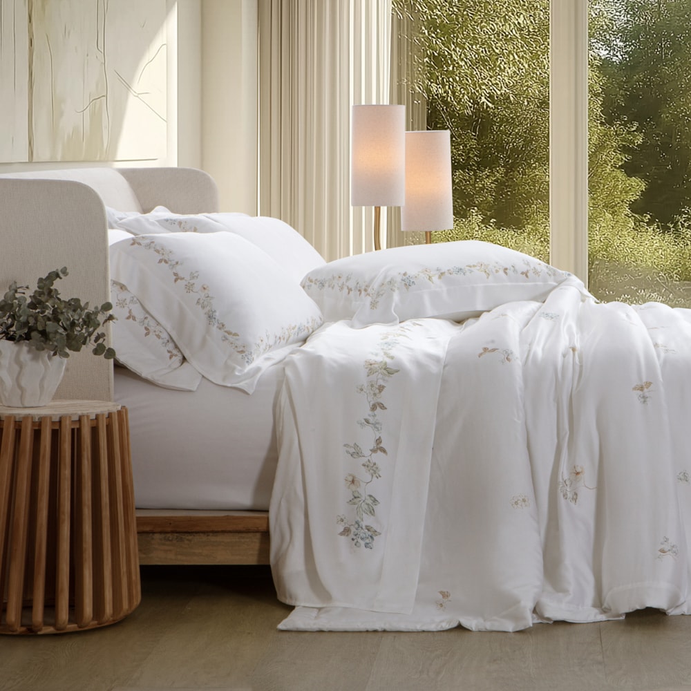 Kit Colcha Cobre-Leito King Size Kacyumara Casa K Bali Gardene 100% Bambu 400 Fios (3 Peças)