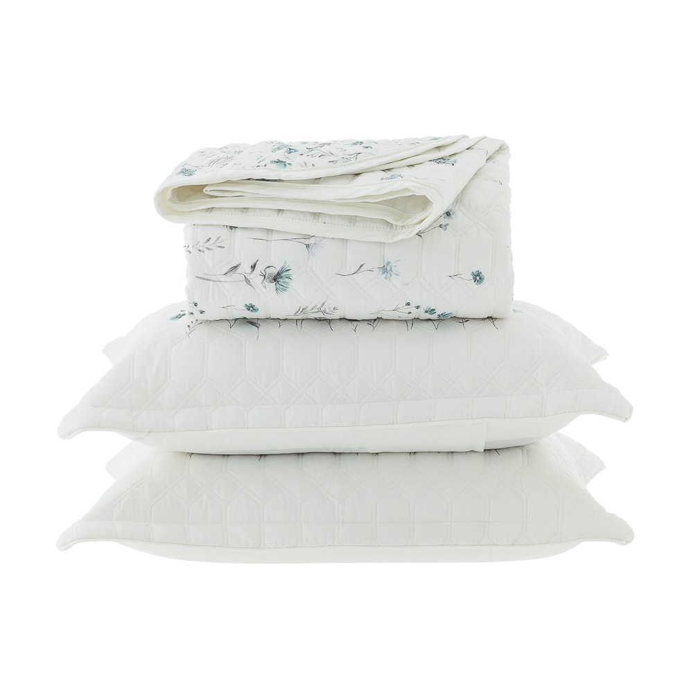 Kit Colcha Cobre-Leito King Size Kacyumara Lázio Niel Dupla Face 100% Algodão Egípcio Cetim 300 Fios (3 Peças)