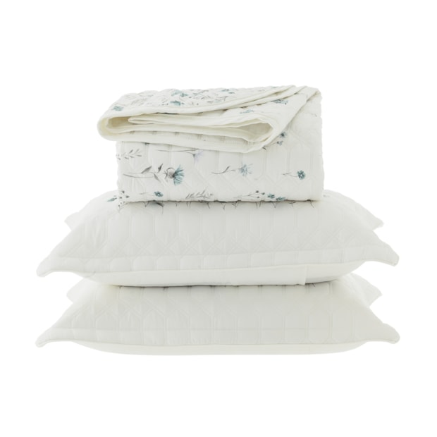 Kit Colcha Cobre-Leito King Size Kacyumara Niel Dupla Face 100% Algodão Egípcio Cetim 300 Fios (3 Peças)