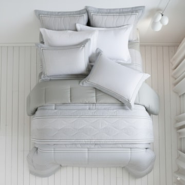 Kit Colcha Cobre-Leito King Size Kacyumara Satinée Thom Dupla Face 100% Algodão Egípcio Percal 300 Fios (3 Peças)