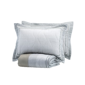 Kit Colcha Cobre-Leito King Size Kacyumara Satinée Thom Dupla Face 100% Algodão Egípcio Percal 300 Fios (3 Peças)