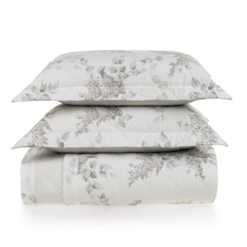 Kit Colcha Cobre-Leito King Size Karsten Brenda Dupla Face 100% Algodão Percal 200 Fios c/ Porta Travesseiro (3 Peças)