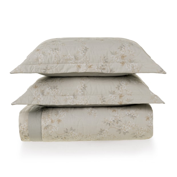 Kit Colcha Cobre-Leito King Size Karsten Dandara Dupla Face 100% Algodão Percal 200 Fios c/ Porta Travesseiro (3 Peças)