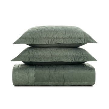 Kit Colcha Cobre-Leito King Size Karsten Ícaro Dupla Face 100% Algodão Percal 200 Fios c/ Porta Travesseiro (3 Peças)