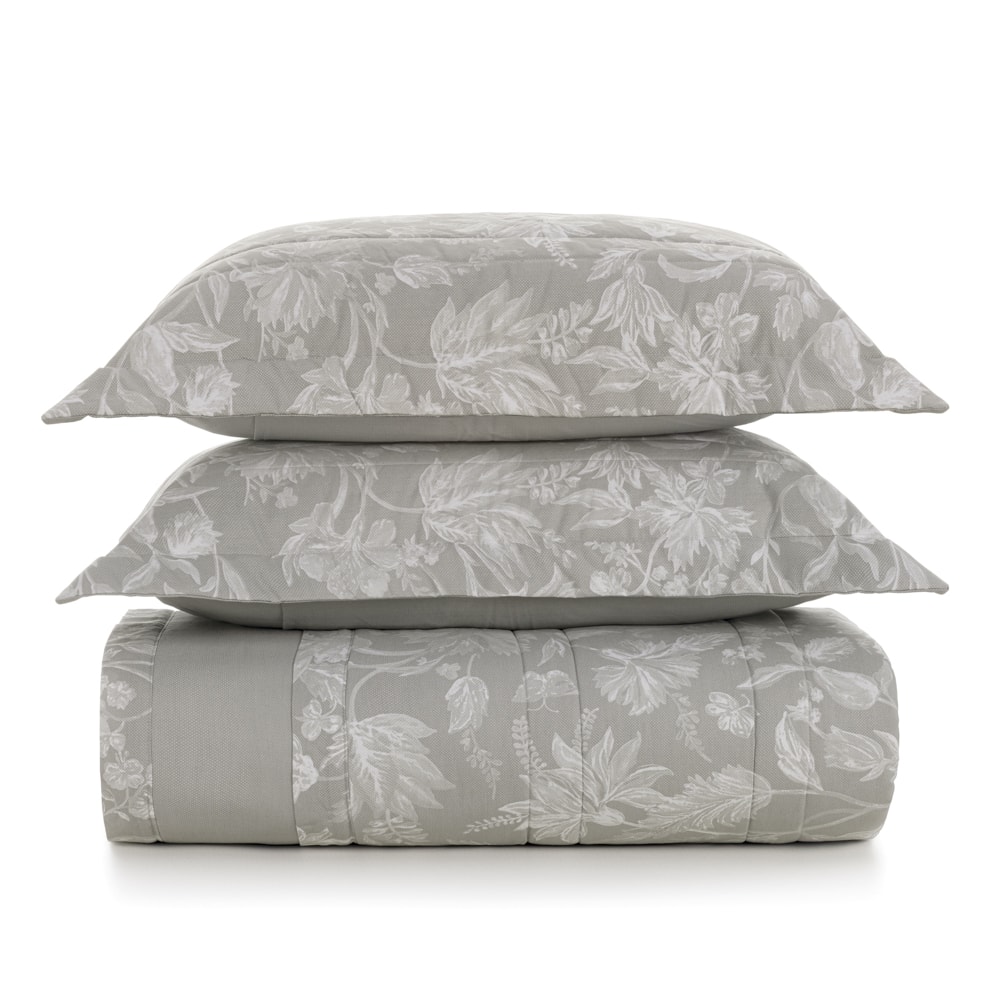 Kit Colcha Cobre-Leito King Size Karsten Morgan Dupla Face 100% Algodão Percal 200 Fios c/ Porta Travesseiro (3 Peças)