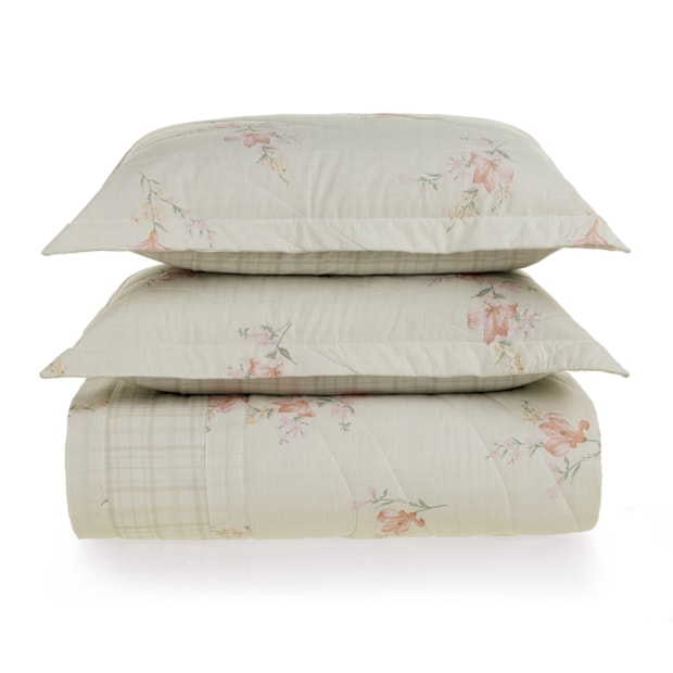 Kit Colcha Cobre-Leito King Size Karsten Tarsila Dupla Face 100% Algodão Percal 200 Fios c/ Porta Travesseiro (3 Peças)