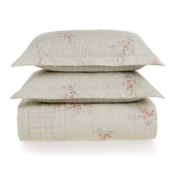 Kit Colcha Cobre-Leito King Size Karsten Tarsila Dupla Face 100% Algodão Percal 200 Fios c/ Porta Travesseiro (3 Peças)