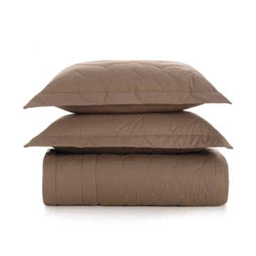 Kit Colcha Cobre-Leito King Size Karsten Tom 100% Algodão Percal 200 Fios c/ Porta Travesseiro (3 Peças)
