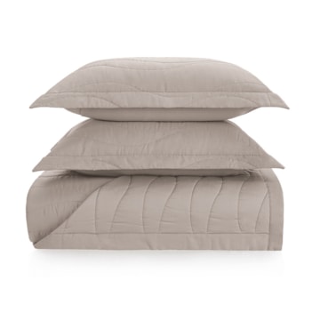 Kit Colcha Cobre Leito King Size Trussardi Novara 100% Algodão Egípcio Cetim 300 Fios (3 Peças)