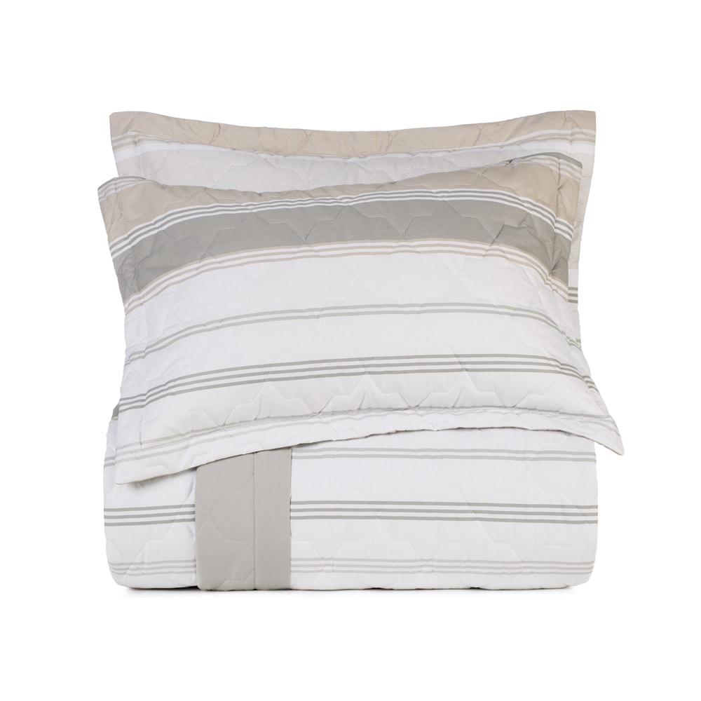 Kit Colcha Cobre-Leito Queen Altenburg Lux Riviera Dupla Face 100% Algodão Percal 200 Fios (3 Peças)