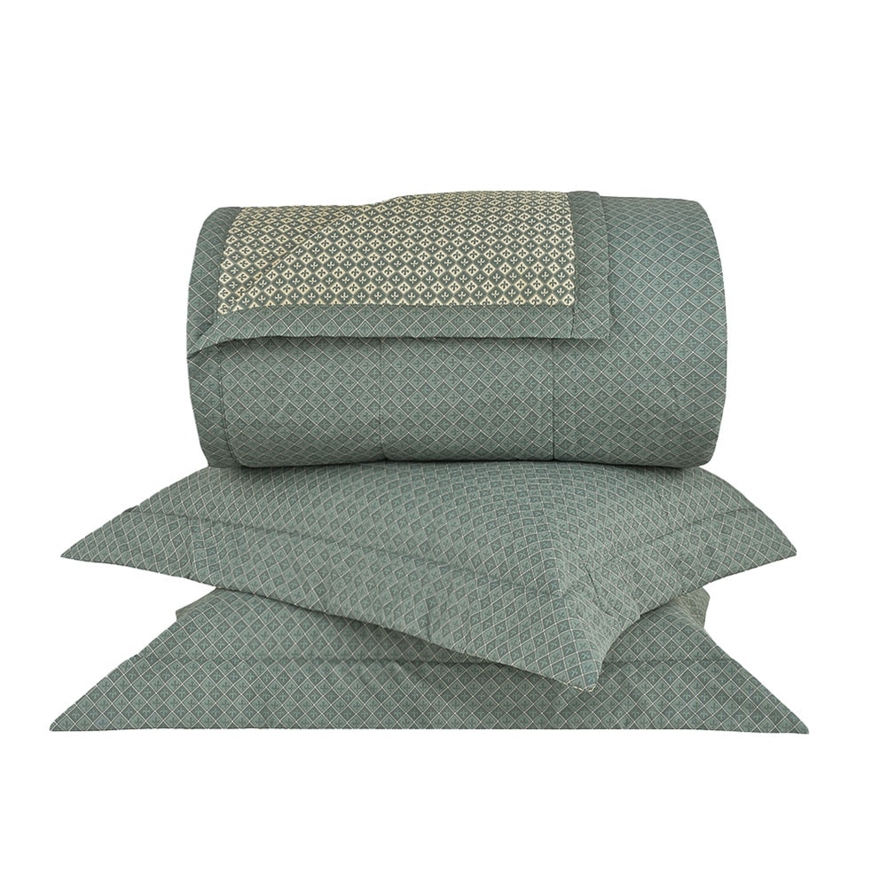 Kit Colcha Cobre-Leito Queen Buddemeyer Gran Percal Bellagio Dupla Face 100% Algodão 200 Fios (3 Peças)