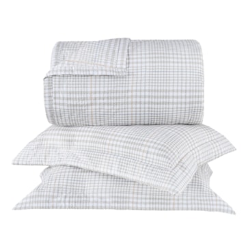 Kit Colcha Cobre-Leito Queen Buddemeyer Gran Percal Castillo Dupla Face 100% Algodão 200 Fios (3 Peças)