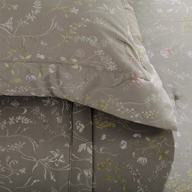 Kit Colcha Cobre-Leito Queen Buddemeyer Gran Percal Secret Garden Dupla Face 100% Algodão 200 Fios (3 Peças)