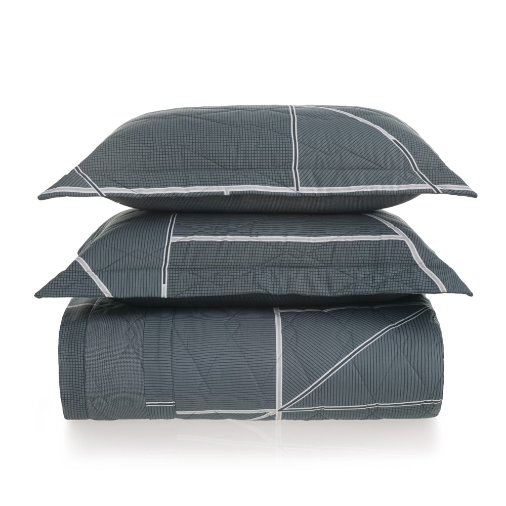 Kit Colcha Cobre-Leito Queen Karsten Arthur Dupla Face 100% Algodão 160 Fios c/ Porta Travesseiro (3 Peças)