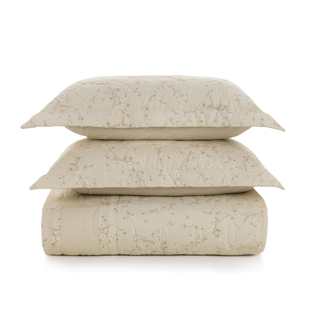 Kit Colcha Cobre-Leito Queen Karsten Beatriz Dupla Face 100% Algodão 160 Fios c/ Porta Travesseiro (3 Peças)