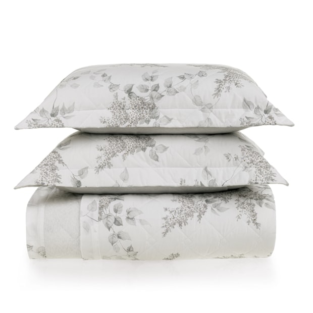 Kit Colcha Cobre-Leito Queen Karsten Brenda Dupla Face 100% Algodão Percal 200 Fios c/ Porta Travesseiro (3 Peças)