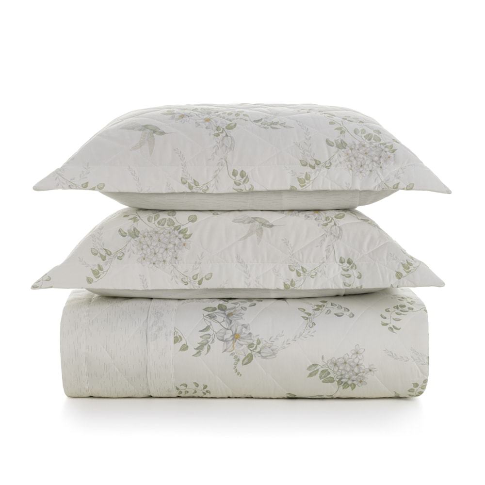 Kit Colcha Cobre-Leito Queen Karsten Laura Dupla Face 100% Algodão Egípcio Cetim 300 Fios c/ Porta Travesseiro (3 Peças)