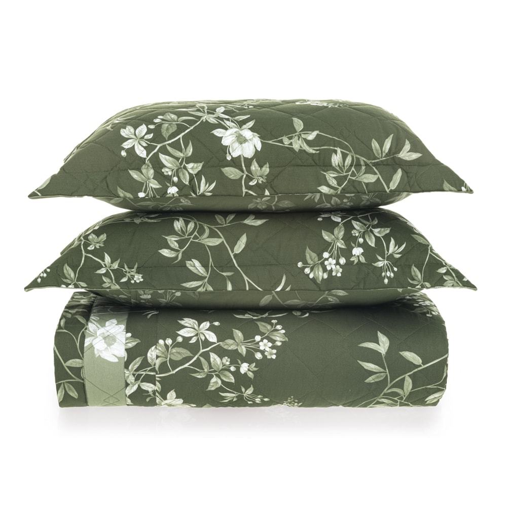 Kit Colcha Cobre-Leito Queen Karsten Marcella Dupla Face 100% Algodão 160 Fios c/ Porta Travesseiro (3 Peças)