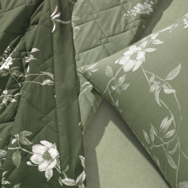 Kit Colcha Cobre-Leito Queen Karsten Marcella Dupla Face 100% Algodão 160 Fios c/ Porta Travesseiro (3 Peças)