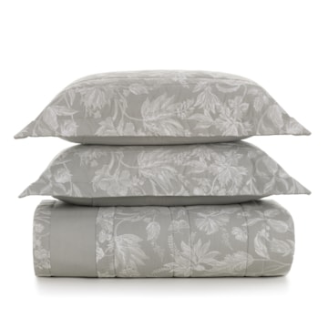 Kit Colcha Cobre-Leito Queen Karsten Morgan Dupla Face 100% Algodão Percal 200 Fios c/ Porta Travesseiro (3 Peças)