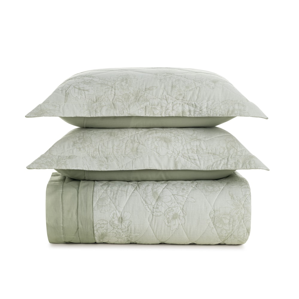 Kit Colcha Cobre-Leito Queen Karsten Rebeca Dupla Face 100% Algodão 160 Fios c/ Porta Travesseiro (3 Peças)