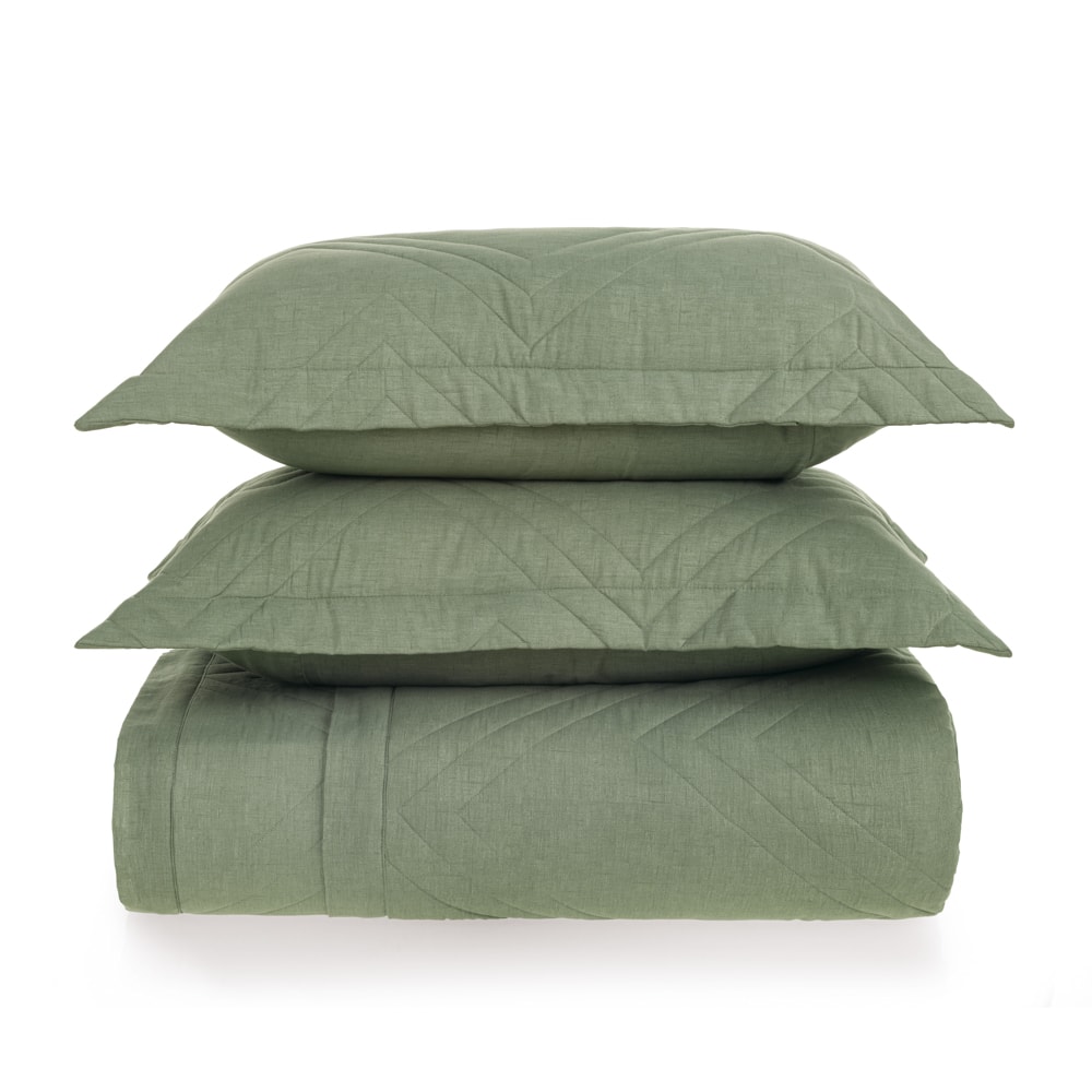 Kit Colcha Cobre-Leito Queen Karsten Tesso Dupla Face 100% Algodão 160 fios c/ Porta Travesseiro (3 Peças)