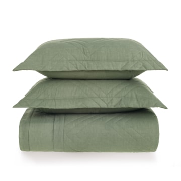 Kit Colcha Cobre-Leito Queen Karsten Tesso Dupla Face 100% Algodão 160 fios c/ Porta Travesseiro (3 Peças)