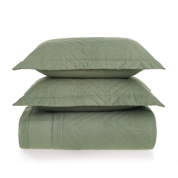 Kit Colcha Cobre-Leito Queen Karsten Tesso Dupla Face 100% Algodão 160 fios c/ Porta Travesseiro (3 Peças)