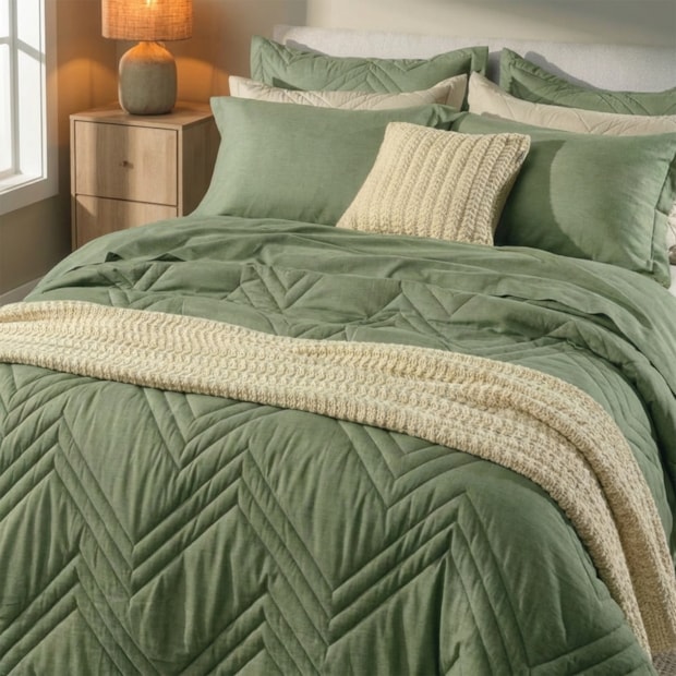 Kit Colcha Cobre-Leito Queen Karsten Tesso Dupla Face 100% Algodão 160 fios c/ Porta Travesseiro (3 Peças)