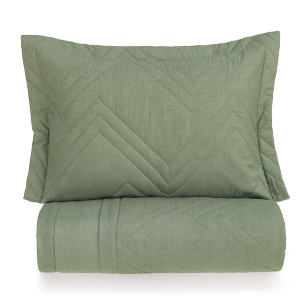 Kit Colcha Cobre-Leito Queen Karsten Tesso Dupla Face 100% Algodão 160 fios c/ Porta Travesseiro (3 Peças)