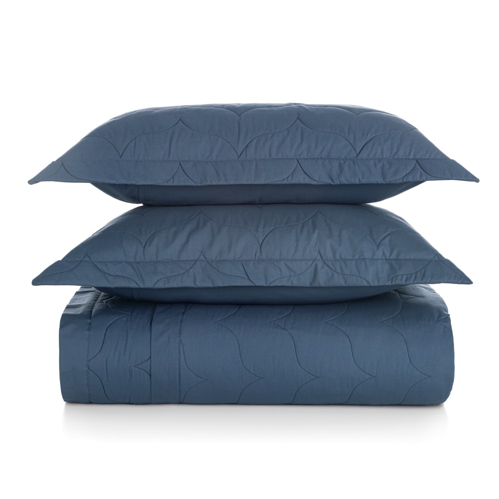 Kit Colcha Cobre Leito Queen Karsten Tom 100% Algodão Percal 200 Fios c/ Porta Travesseiro (3 Peças)