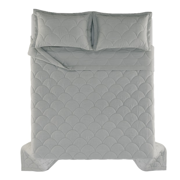 Kit Colcha Cobre-Leito Queen Karsten Torres Efeito Mescla c/ Porta Travesseiro (3 Peças)