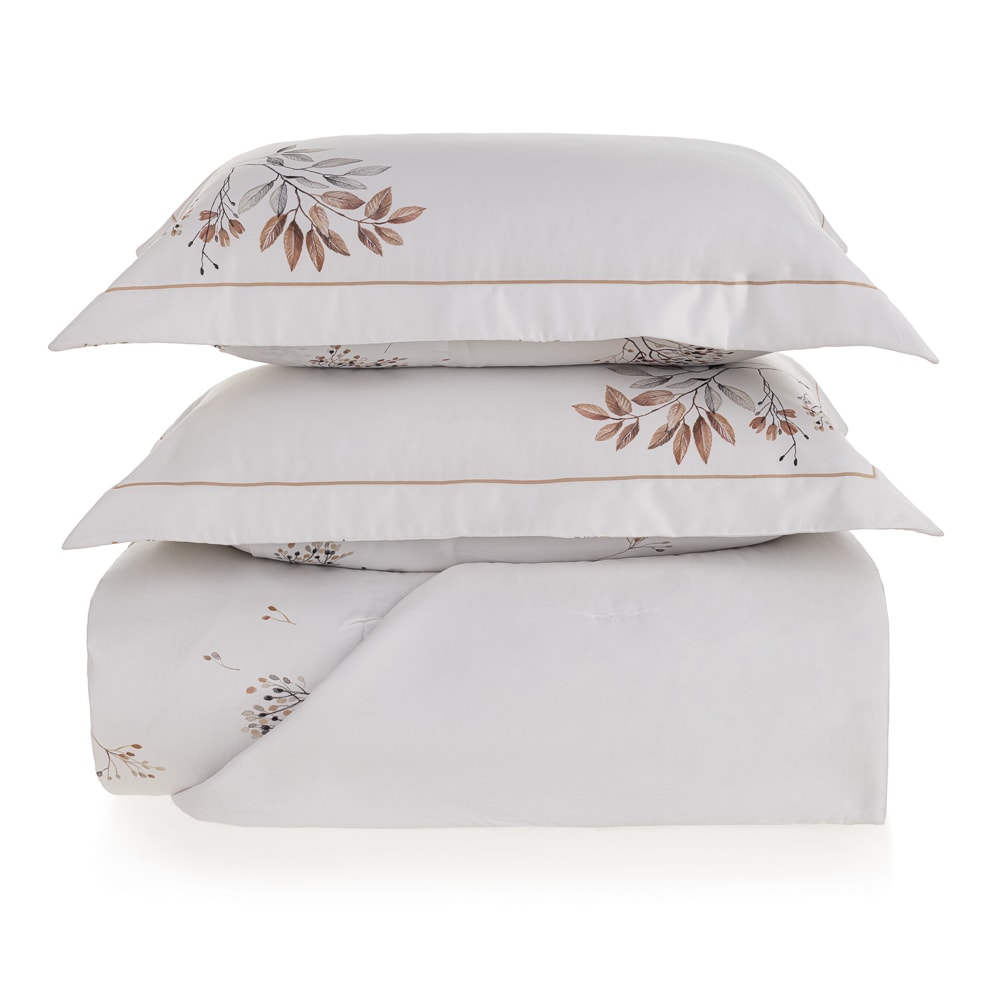 Kit Colcha Cobre-Leito Queen Trussardi Savello 100% Algodão Egípcio Cetim 300 Fios (3 Peças)