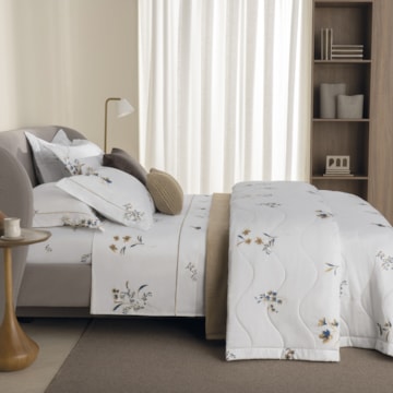 Kit Colcha Cobre-Leito Queen Trussardi Sciarra 100% Algodão Cetim 200 Fios (3 Peças)