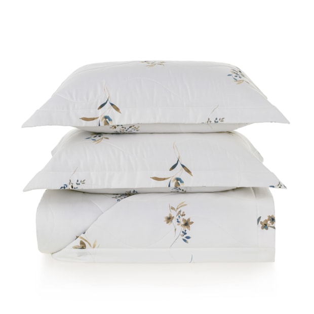 Kit Colcha Cobre-Leito Queen Trussardi Sciarra 100% Algodão Cetim 200 Fios (3 Peças)