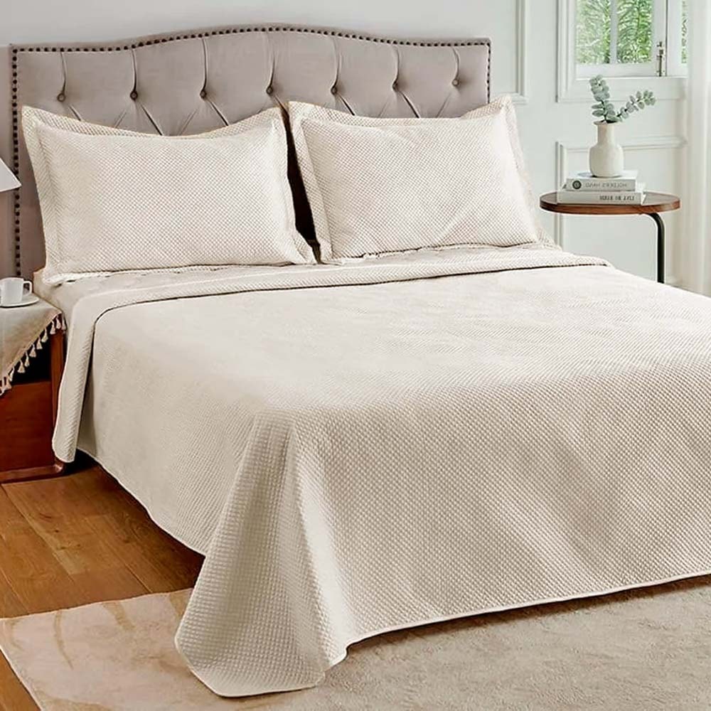 Kit Colcha Cobre-Leito Queen Versalhes Acetinada c/ Porta Travesseiro (3 Peças)