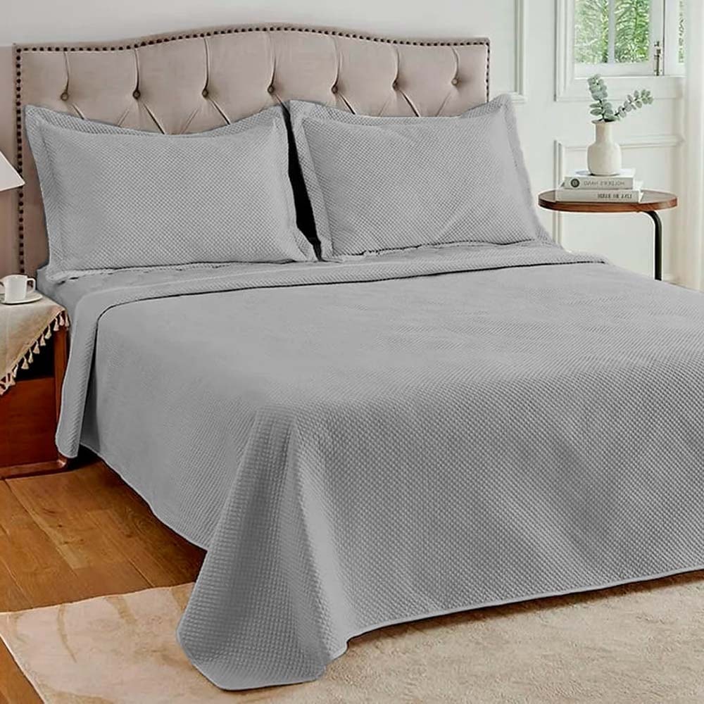 Kit Colcha Cobre-Leito Queen Versalhes Acetinada c/ Porta Travesseiro (3 Peças)