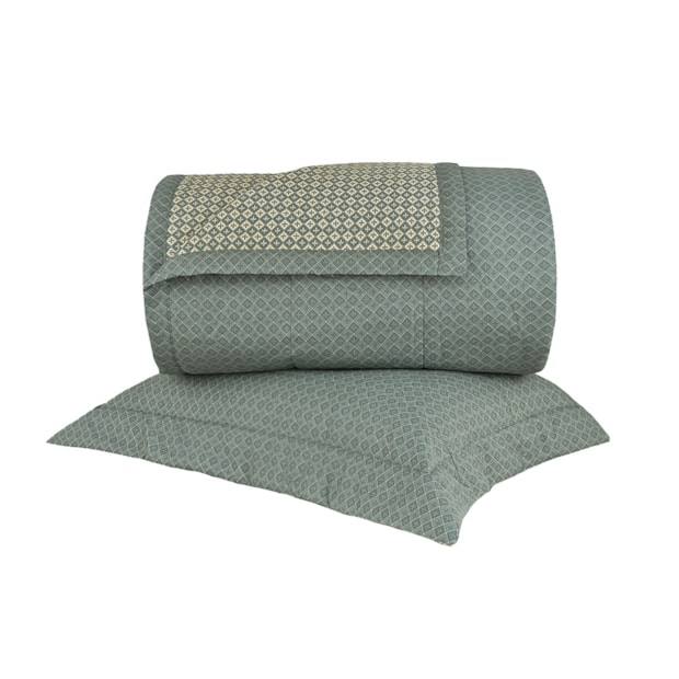Kit Colcha Cobre-Leito Solteiro Buddemeyer Gran Percal Bellagio Dupla Face 100% Algodão 200 Fios (2 Peças)